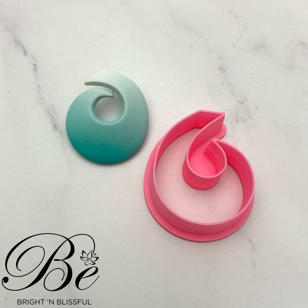 Tourbillon élégant en forme de coupeur d'argile | Coupe-boucles d'oreilles en pâte polymère | Royaume-Uni | Coupe-biscuits | Emporte-pièces en pâte Fimo | Outils d'argile