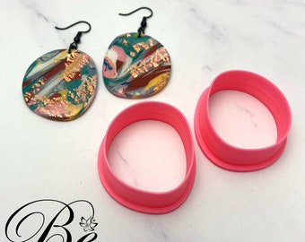 Organic Pebble Oval Clay Cutter | Polymer Clay Earring Tool