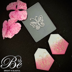 Tampon de gaufrage | Effet surélevé | Beau motif | Outils pour pâte polymère | Facile à utiliser | Boucles d'oreilles en relief | Papillon 4