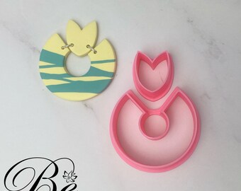 Open Circle with Tulip Shape Clay Cutter | Polymer Clay Cutter | UK | Earring Cutter | Cookie Cutter | Fimo Clay Cutter | Clay Cutters