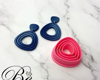 Lined Triangle Clay Cutter | Embossed Polymer Clay Earring Tool