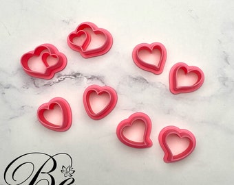 Heart Clay Cutter Stud Set | 4 Designs, Polymer Clay Tools