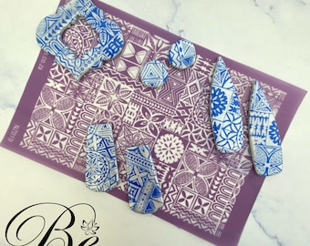 Blumen Fliese Polymer Clay Siebdruck Schablone | Schmuckherstellung