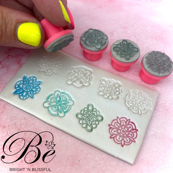 Polymer Clay Stamp | Mandala A-D | Single or Set | Easy to use | Mika Powder | Earring Cutter | UK | Clay Cutters | Clay Tools | Unique