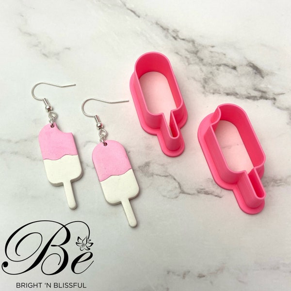 Clay Cutter Ice Lolly Shape | Coupeur de crème glacée | Coupe-boucles d’oreilles en argile polymère | Royaume-Uni | Biscuit Cutter | Coupeurs d’argile Fimo | Outils d’argile