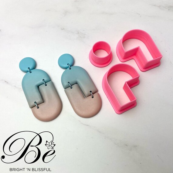 Clay Cutter Embossed Feather Fan Shape Polymer Clay Earring Cutters UK  Cookie Cutter Clay Cutters Clay Tools Lined Embossing 
