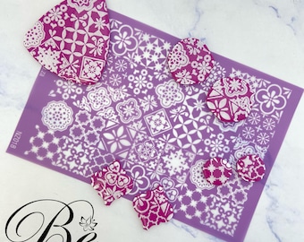 Blumen Fliese Polymer Clay Siebdruck Schablone | Schmuckherstellung