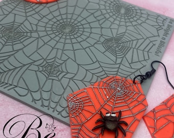 100x95mm Spider Web Halloween Texture Mat for Polymer Clay UK Clay Tools