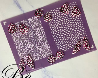 Leopard Print Double Layer | Polymer Clay Silk Screen Stencil | UK |Pattern Silkscreen | Stencils | Earrings  | Silkscreens | Clay Tools