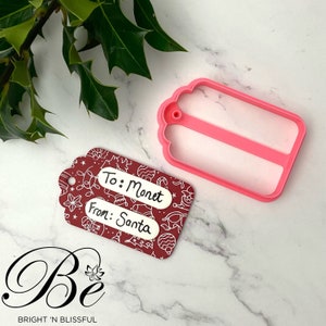 Étiquette cadeau de Noël en forme d'emporte-pièce | Carte cadeau | à l'emporte-pièce | Décorations d'arbre | Coupe-boucles d'oreilles en pâte polymère | Royaume-Uni | Outils d'argile