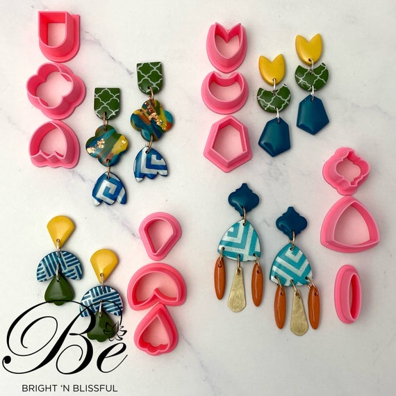 12-piece Clay Cutter Set B Unique Shape Polymer Clay Earring Cutters UK  Clay Tools Earring Cutters 