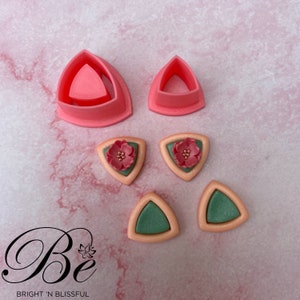 Juego de cortadores de arcilla polimérica triangulares suaves de dos piezas para pendientes, herramientas de arcilla del Reino Unido