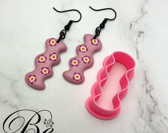 Clay Cutter Squiggle Rectangle Shape | Polymer Clay Earring Cutters | UK | Cookie Cutter | Fimo Clay Cutters | Clay Tools