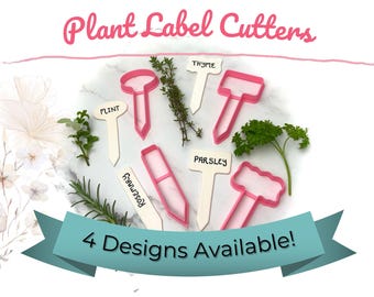 Plant Label Clay Cutters | Herb Marker Cutter | Garden Tag Cutter (SET Options A–D)