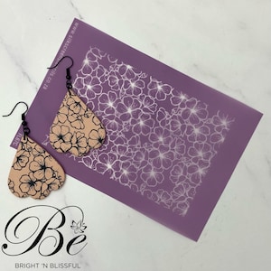 Floral | Polymer Clay Silk Screen Stencil | UK |Pattern Silkscreen | Stencils | Earrings | Jewellery | Earring Silkscreens | Clay Tools