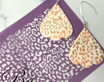 BYNYXI Siebdruckschablonen Für Polymer Clay - Ginkgo & Blumen Muster 15x9cm