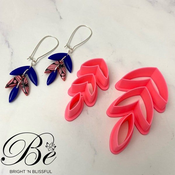 Mini Dangly Three Tier Leaf Clay Cutter Shape Set | Unique Shape | Polymer Clay Earring Cutters | UK | Clay Tools | Earring Cutters