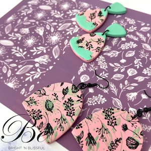 Floral Double Layer | Polymer Clay Silk Screen Stencil | UK | Pattern Silkscreen | Stencils | Earrings | Jewellery | Clay Tools Silkscreens