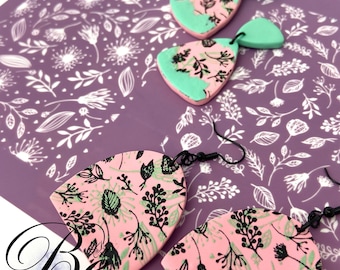 Floral Silk Screen Stencil | Polymer Clay Jewelry Tool