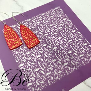 Floral 2 | Polymer Clay Silk Screen Stencil | UK |Pattern Silkscreen | Stencils | Earrings | Jewellery | Silkscreens | Clay Tools