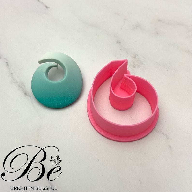Clay Cutter Shape Elegant Twirl Polymer Clay Earring Cutters UK Cookie Cutter Fimo Clay Cutters Clay Tools image 4