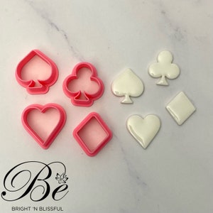 Card Symbole Clay Cutter Shape Set | 4 Ausstechformen | Herzen Pik Clubs Karo | Tonwerkzeuge | DE