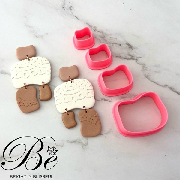 Clay Cutter Pebble Shape C Mirrored | Polymer Clay Earring Cutters | UK | Cookie Cutter | Fimo Clay Cutters | Clay Tools