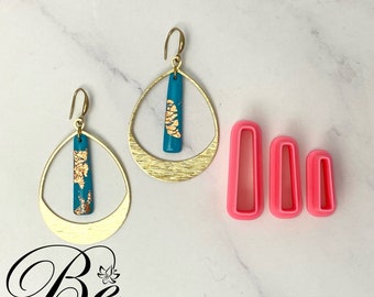 Narrow Rounded Rectangle Clay Cutter | Polymer Clay Earring Tool