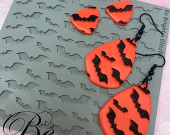 100x95mm Halloween Bats Texture Mat for Polymer Clay UK Clay Tools