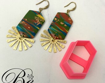 Clay Cutter Shape Elongated Pointed Hexagon / Unique Shape Cutter / Polymer Clay Earring Cutters / UK / Cookie Cutters / Clay Tools