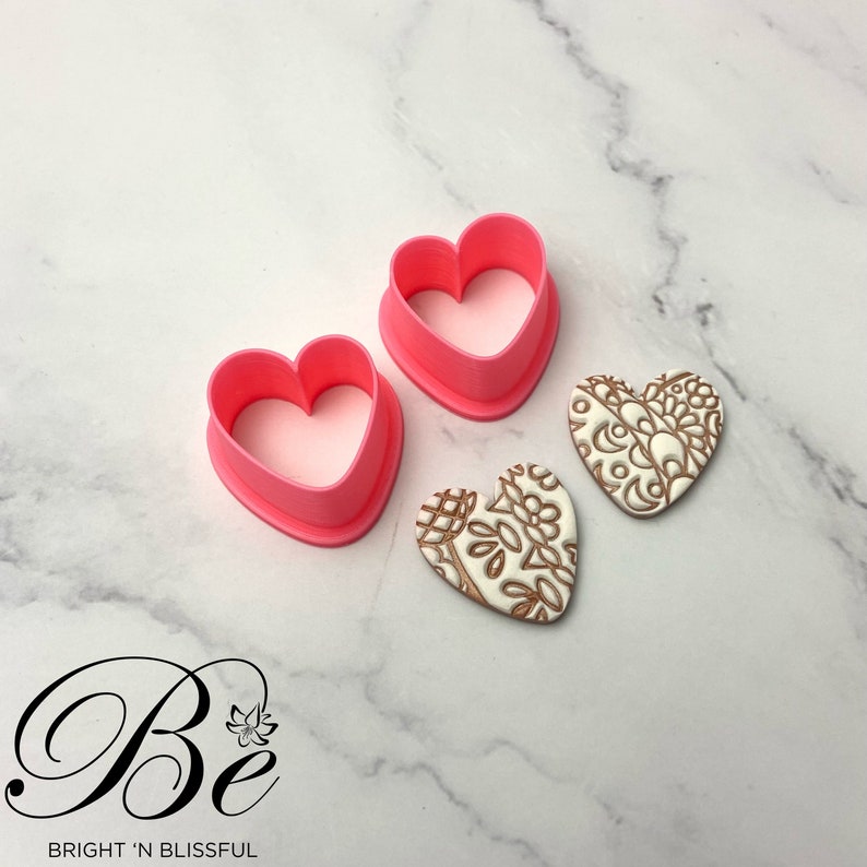 Clay Cutter Heart Freeform Shape E Polymer Clay Earring Etsy