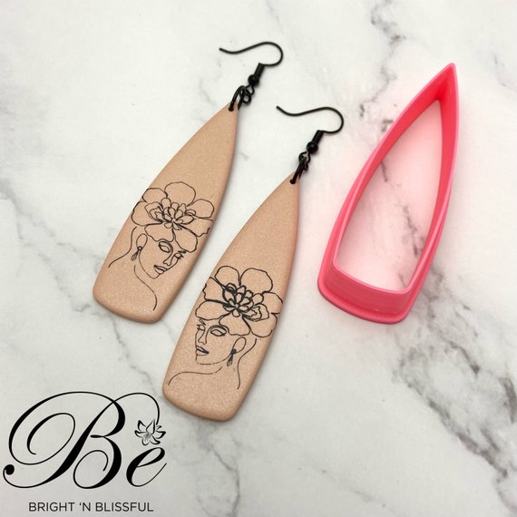 Clay Cutter Shape Rounded Long Shield Polymer Clay Earring Cutter