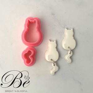 Clay Cutter Shape Cat | Kitten Set 2 cutters | Animal | Polymer Clay Earring Cutter | UK | Cookie Cutter | Fimo Clay Cutter | Clay Tools