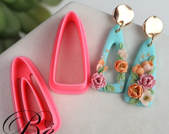 Long Triangle Polymer Clay Cutter Set with Solid and Donut Shapes UK Clay Tools