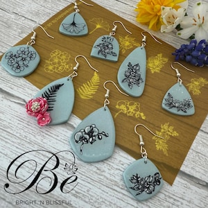 8 Sungle flowers | Polymer Clay Silk Screen Stencil | UK |Pattern Silkscreen | Earrings | Jewellery | Earring Silkscreens | Clay Tools