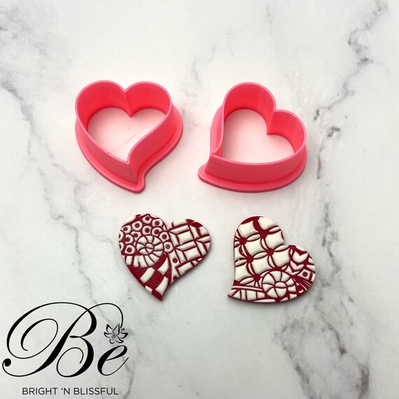 Clay Cutter Heart Freeform Shape F polymer Clay Earring Cutter UK Cookie  Cutter Valentines Clay Tools Unique Cutters Love Heart 