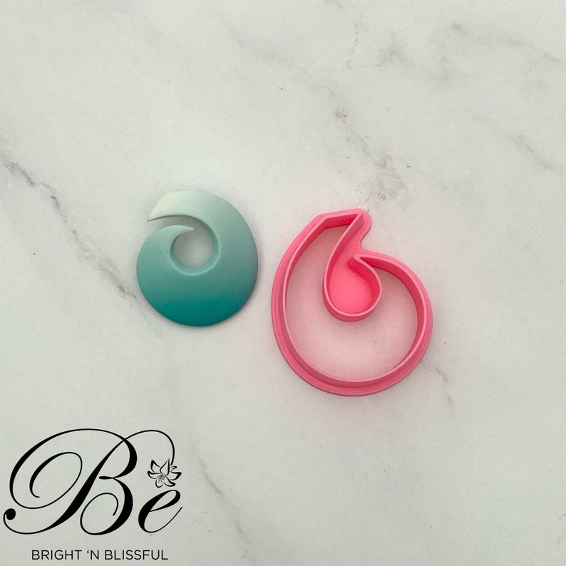 Clay Cutter Shape Elegant Twirl Polymer Clay Earring Cutters UK Cookie Cutter Fimo Clay Cutters Clay Tools image 3