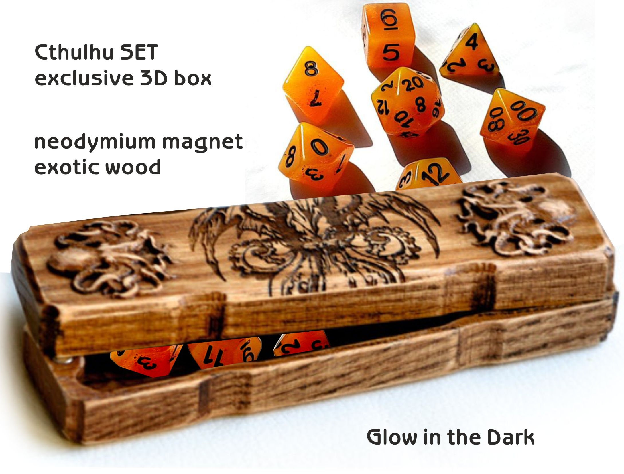Box Dice / Wooden Dice set / Dice Box / DnD Gift / Board Games Etsy