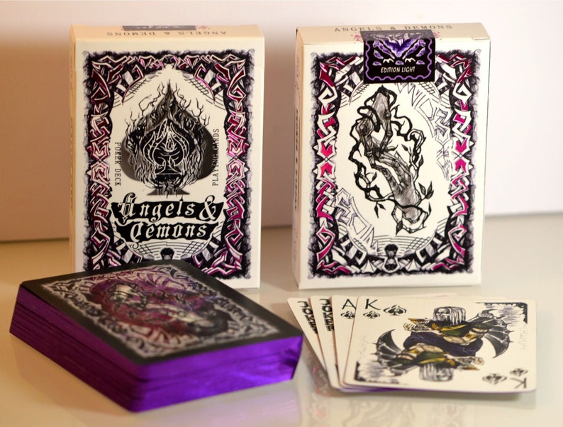 Foiled Angels /& Demons playing Cards-Limited Edition  foiling of the cut end  gold foiling  purple foiling
