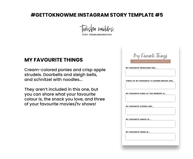Get to Know Me Instagram Story Templates About Me Instagram Etsy