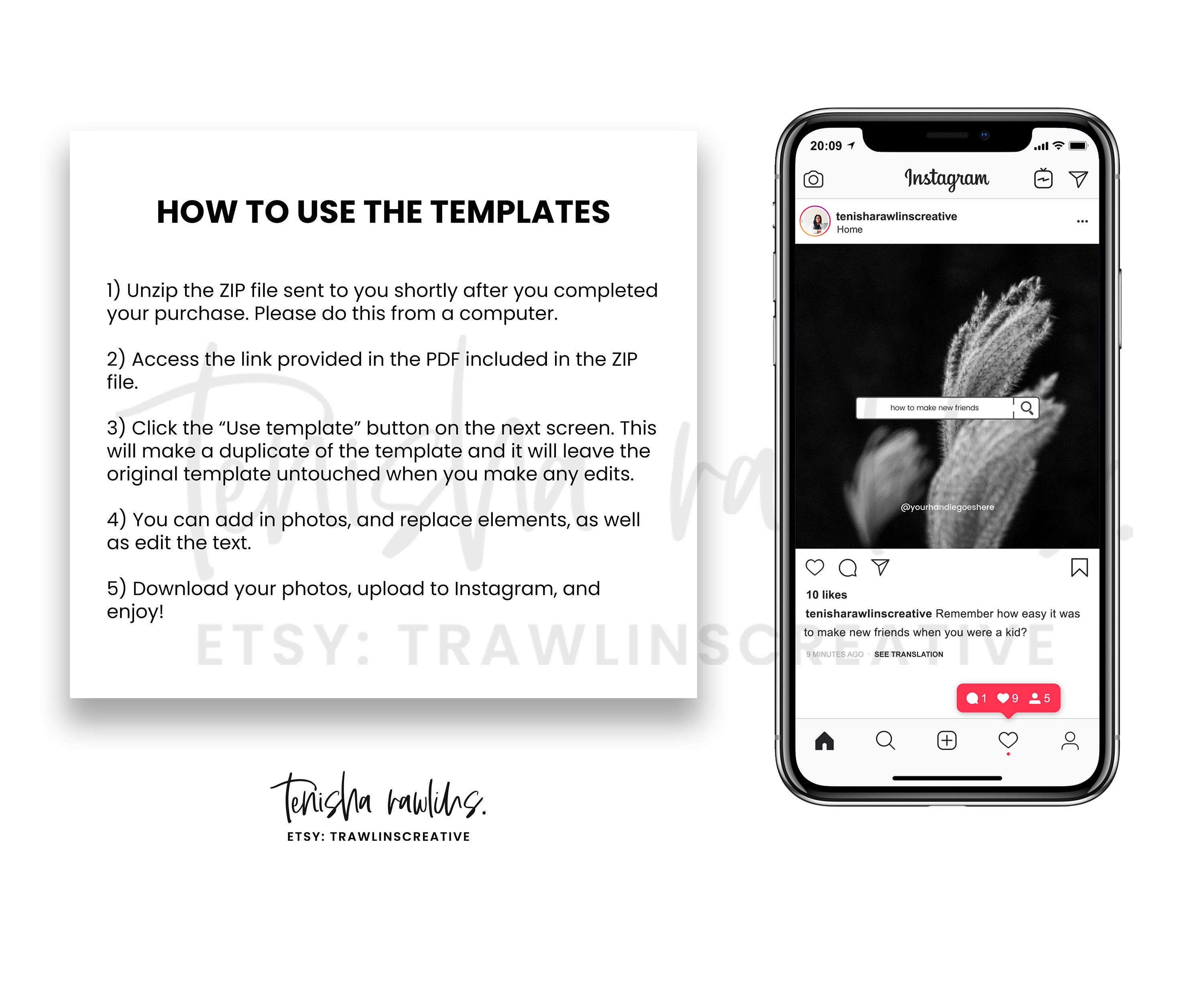 Search Bar Instagram Post Template Instagram Post Feed Post Etsy Canada