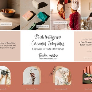 Plantilla de publicación de carrusel de Instagram para Canva, publicaciones de carrusel de Instagram, publicaciones de IG rosa, plantillas de Instagram de Canva, descarga digital