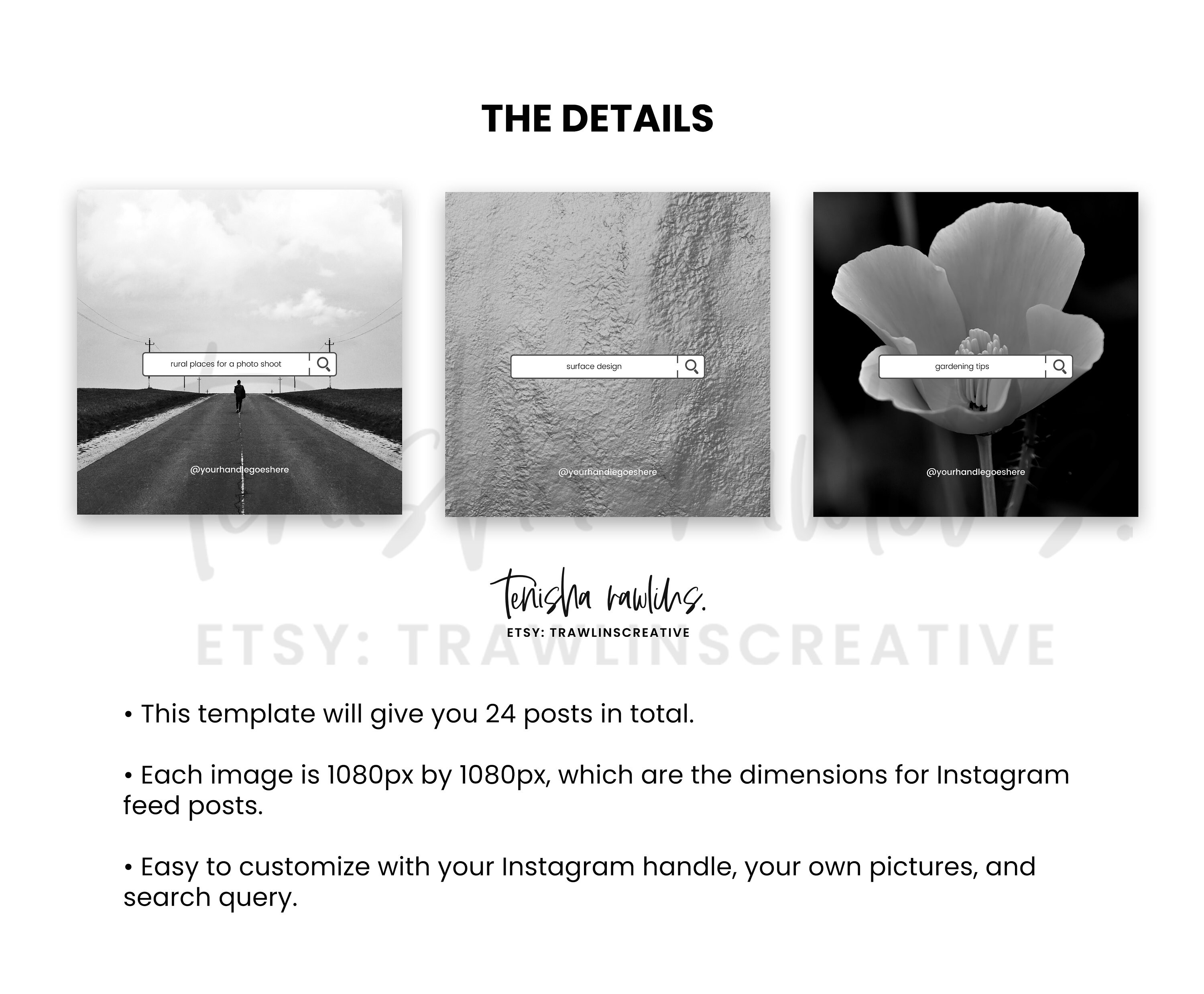 Search Bar Instagram Post Template Instagram Post Feed Post Etsy Canada