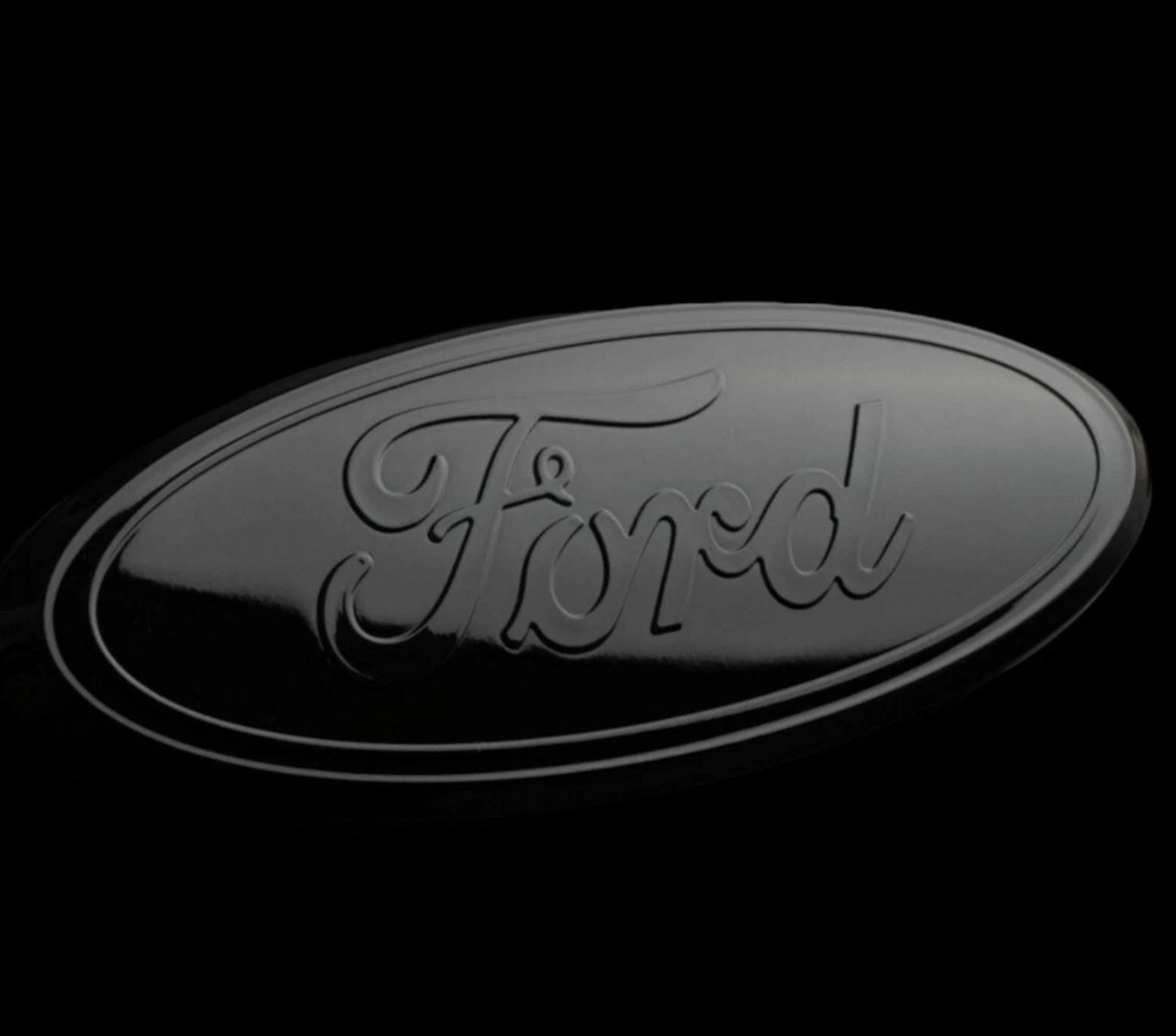 Ford Logo Emblem: Premium 9" FULL BLACK Oval Black Logo for Grille & Tailgate