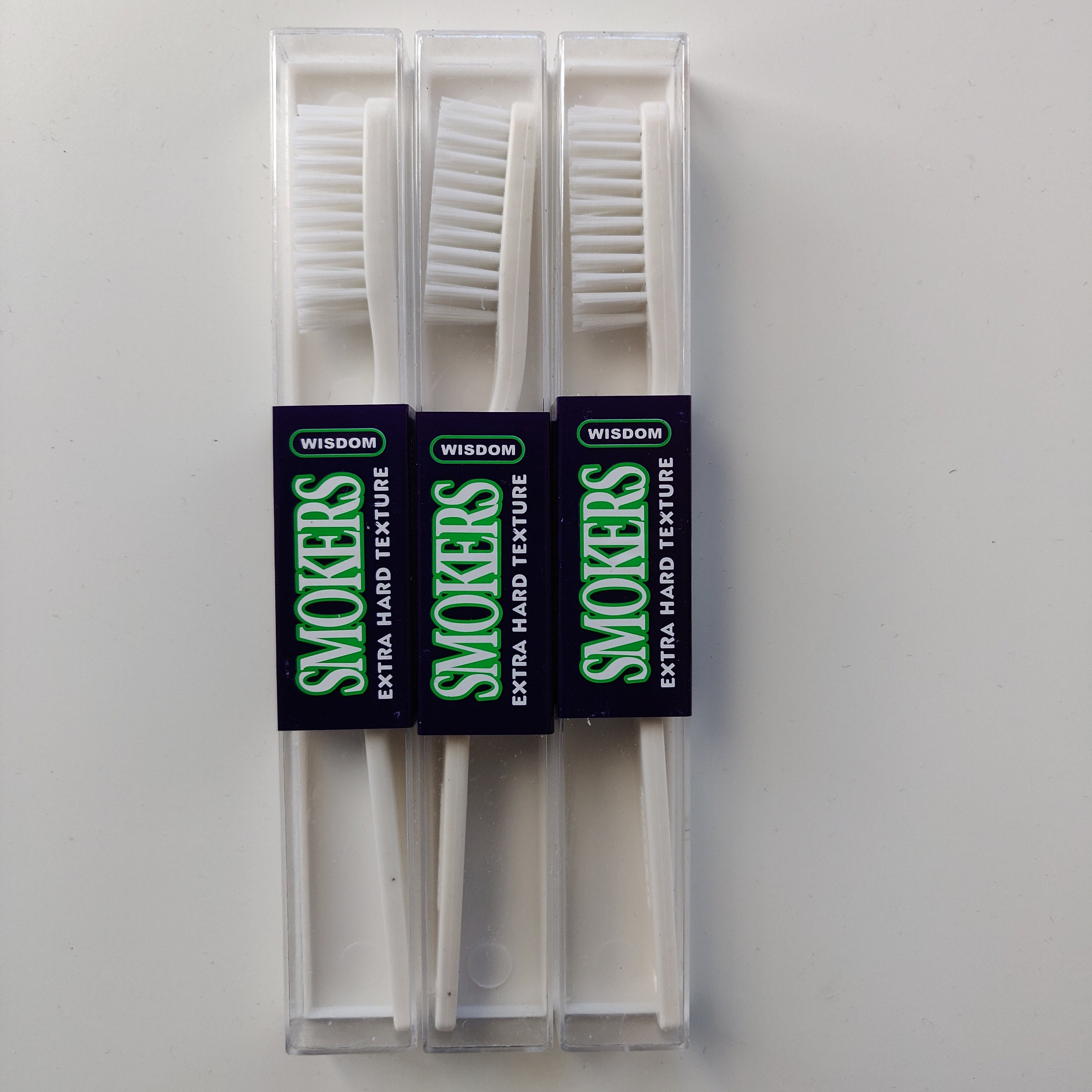 3 x WISDOM 212 SMOKERS TOOTHBRUSH Extra Hard White Bristles Etsy
