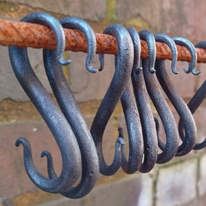 Hand Forged Blacksmith Made Round Bar S Scroll Hook