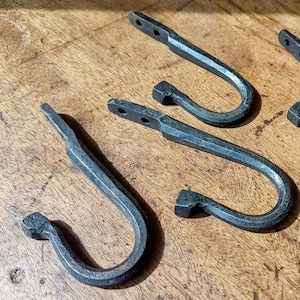 Hand Forged Blacksmith Made Wall Mounted J Hook