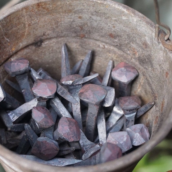 Traditional Blacksmith Hand Forged Rosebud Nails: Made in the Black Country