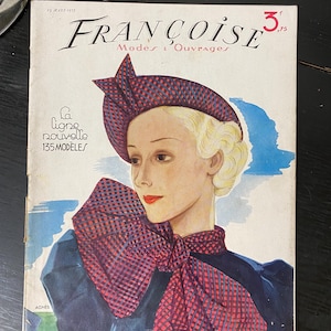 Vintage French Fashion Catalog - French Magazine - Antique Papers - Junk Journal Supplies - Francoise French Catalog