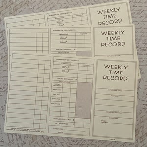 Retro Tri-fold Time Cards - Vintage Style Time Cards per Scrapbooking - Junk Journals - Cardmaking - Set di 10 Vintage Timecards